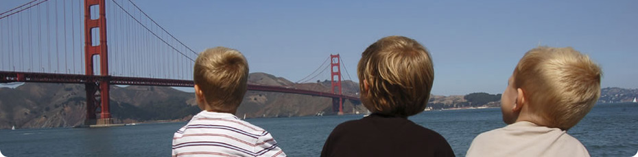 Kids by the Golden Gate Bridge